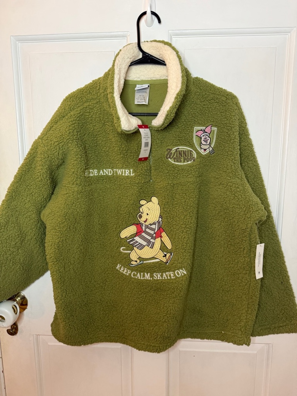 NWT! Disney’s Winnie the Pooh Olive Green Sherpa Pullover